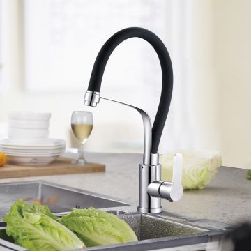 Смеситель для кухни с гибким изливом G.Lauf (Глауф) ZAP4-D090, нержавеющая сталь