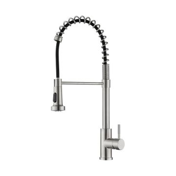 Смеситель для кухни с гибким изливом и режимом душ G.Lauf (Глауф) ZAP4-G090, нержавеющая сталь