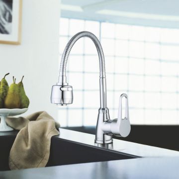 Смеситель для кухни с гибким изливом и режимом душ G.Lauf (Глауф) ZOP4-E045, хром