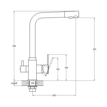 Смеситель для кухни с подключением фильтра G.Lauf (Глауф) GEP18-A076, хром