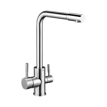 Смеситель для кухни с подключением фильтра G.Lauf (Глауф) ZAP18-A090, нержавеющая сталь