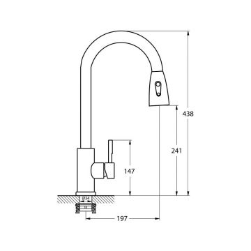 Смеситель для кухни с режимом душ G.Lauf (Глауф) ZAP4-H090KB, черный