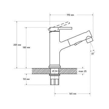 Смеситель для раковины с выдвижным изливом G.Lauf (Глауф) GOG10-A012, хром