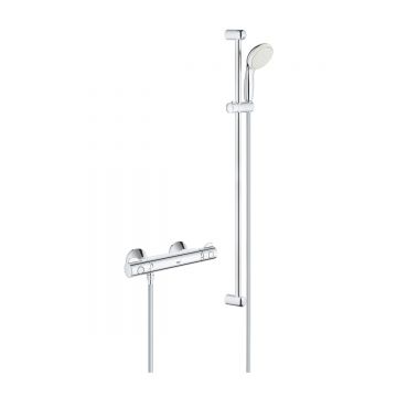 Термостатический смеситель для душа Grohe (Гроэ) Grohtherm с душевым гарнитуром New Tempesta II, душевая штанга 900 мм, хром 34566001