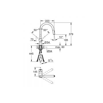Смеситель для кухни Grohe Minta с выдвижным изливом, хром 32321002