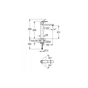 Смеситель для раковины Grohe (Гроэ) Eurosmart Cosmopolitan DN 15 XL-Size, хром 23921000
