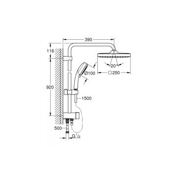 Душевая система Grohe (Гроэ) Tempesta Cosmopolitan System 250 Cube, хром 26694000