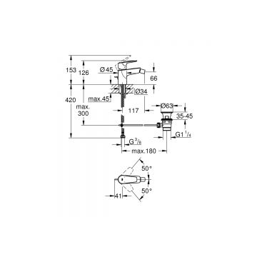 Смеситель для биде Grohe BauEdge New с донным клапаном, хром 23331001