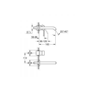 Смеситель для раковины Grohe Essence на 2 отверстия, M-Size, внешняя часть, хром 19408001