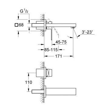 Смесителя для раковины Grohe Eurocube внешняя часть, хром 19895000
