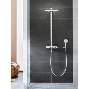 Душевая система Grohe (Гроэ) Rainshower SmartControl 360 DUO с термостатическим смесителем, 3 режима верхнего душа, белая луна 26250LS0