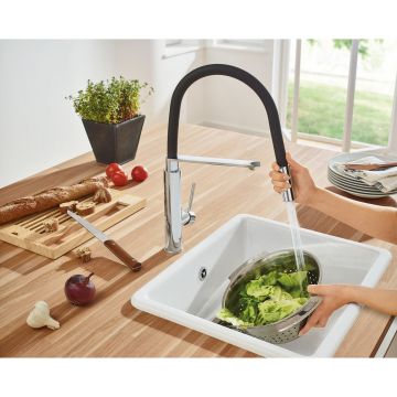 Смеситель для кухни Grohe (Гроэ) Concetto с профессиональной лейкой, хром/черный 31491000