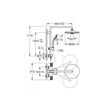 Душевая система Grohe (Гроэ) Euphoria 260 с термостатом, хром 27296003