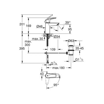 Смеситель для раковины Grohe (Гроэ) Eurosmart, S-Size, хром 32926003