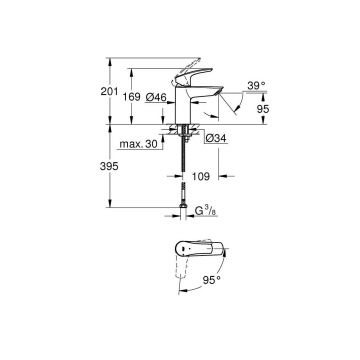 Смеситель для раковины Grohe Eurosmart S-size, хром 32154003