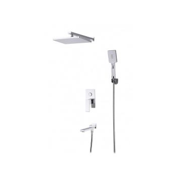 Душевой комплект для ванны скрытого монтажа Ganzer (Ганзер) GZ28065-F Белый/хром