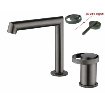 Смеситель на борт раковины Ganzer (Ганзер) GZ19114-Q Графит