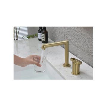 Смеситель на борт раковины Ganzer (Ганзер) GZ19114-S Матовое золото