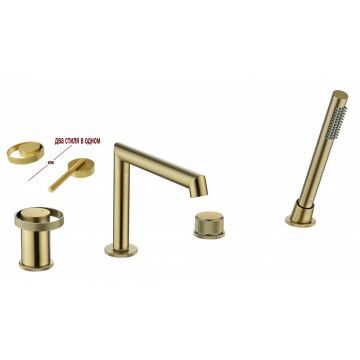 Смеситель на борт ванны Ganzer (Ганзер) GZ19133-S Матовое золото