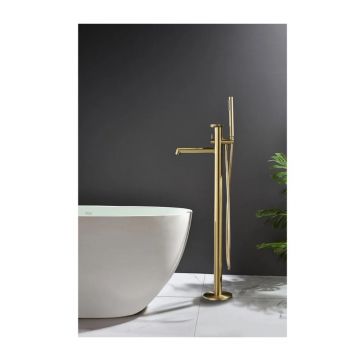 Смеситель для ванны напольный Ganzer (Ганзер) GZ19181-S Матовое золото