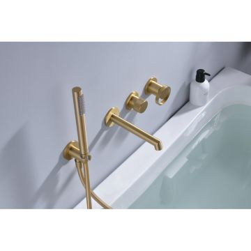 Смеситель для ванны Ganzer (Ганзер) GZ19134-S скрытого монтажа, матовое золото