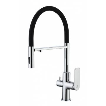 Смеситель для кухни Ganzer (Ганзер) GZ07127 под фильтр, хром,черный