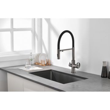 Смеситель для кухни Ganzer (Ганзер) GZ19127-QC под фильтр, графит,черный