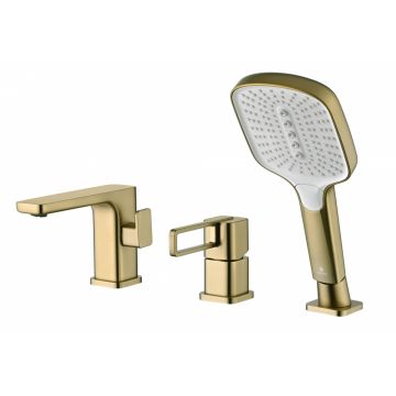 Смеситель для ванны Ganzer (Ганзер) GZ12133-S установка на борт, матовое золото