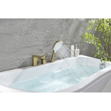 Смеситель для ванны Ganzer (Ганзер) GZ12133-S установка на борт, матовое золото