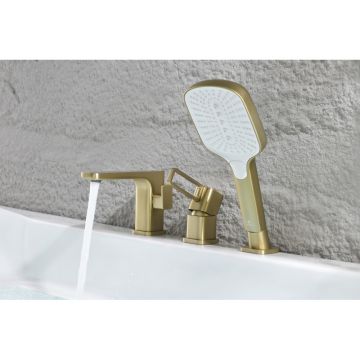 Смеситель для ванны Ganzer (Ганзер) GZ12133-S установка на борт, матовое золото