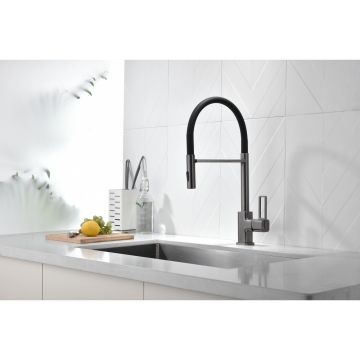 Смеситель для кухни Ganzer (Ганзер) GZ12127-QC, графит,черный