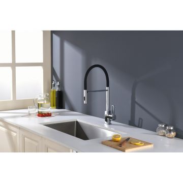 Смеситель для кухни Ganzer (Ганзер) GZ12127, хром,черный