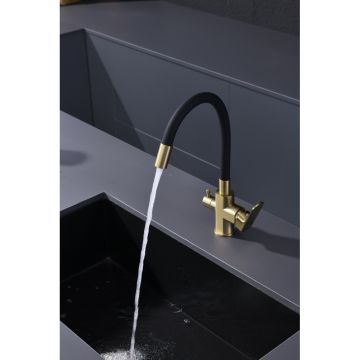 Смеситель для кухни Ganzer (Ганзер) GZ06127-S под фильтр, матовое золото