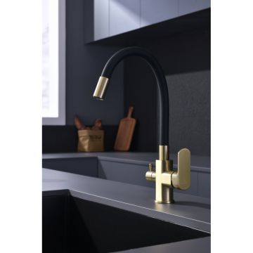 Смеситель для кухни Ganzer (Ганзер) GZ06127-S под фильтр, матовое золото