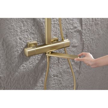 Душевая система Ganzer (Ганзер) GZ12171-S с термостатом, матовое золото