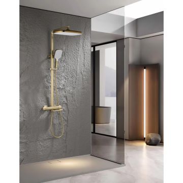 Душевая система Ganzer (Ганзер) GZ12171-S с термостатом, матовое золото