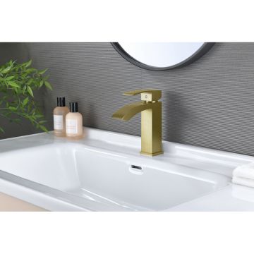 Смеситель для раковины Ganzer (Ганзер) GZ44111-S, матовое золото
