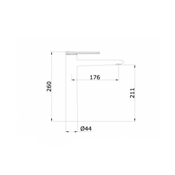 Смеситель для раковины-чаши Ganzer (Ганзер) GZ02112-Q, графит