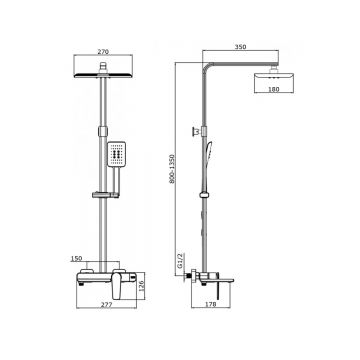 Душевая система Ganzer (Ганзер) GZ02162-S, матовое золото