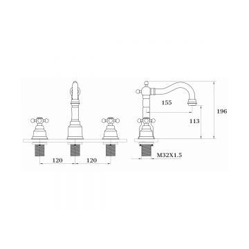 Смеситель для раковины Ganzer (Ганзер) GZ09114-E, золото