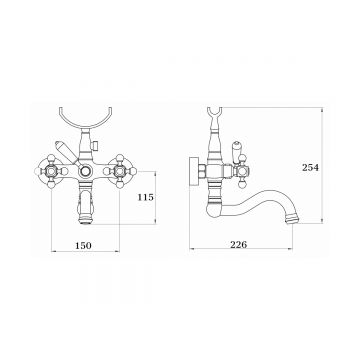 Смеситель для ванны Ganzer (Ганзер) GZ09135-E, золото