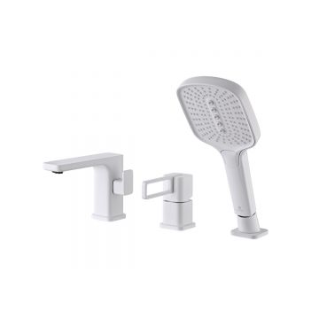 Смеситель для ванны Ganzer (Ганзер) GZ12133-F установка на борт, белый