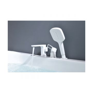 Смеситель для ванны Ganzer (Ганзер) GZ12133-F установка на борт, белый