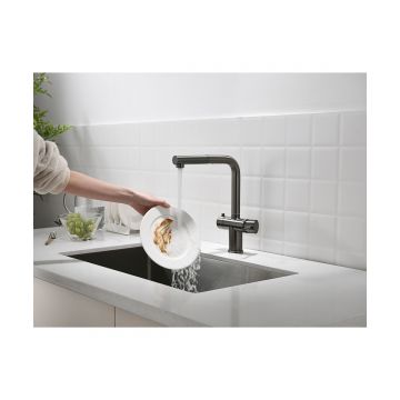 Смеситель для кухни Ganzer (Ганзер) GZ16036-Q выдвижной, графит