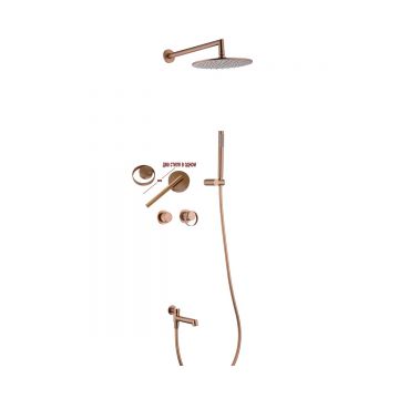 Смеситель для ванны и душа Ganzer (Ганзер) GZ19165-R скрытого монтажа, розовое золото