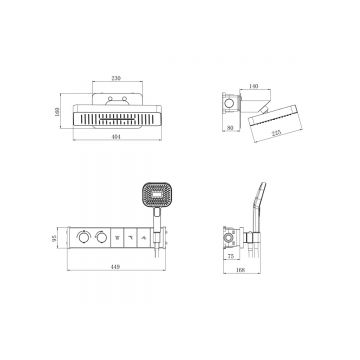 Душевая система Ganzer (Ганзер) GZ55164 скрытого монтажа, хром