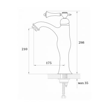 Смеситель для раковины-чаши Ganzer (Ганзер) GZ77113-E, золото
