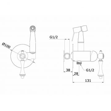 Комплект встраиваемый для биде Ganzer (Ганзер) GZ77157 Хром