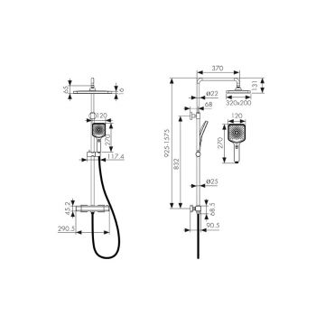 Душевая система с термостатом Kaiser (Кайзер) Cube, Chrome 1377