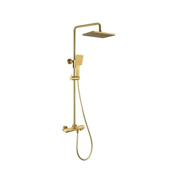 Душевая система с термостатом Kaiser (Кайзер) Cube, Brushed gold 01382-3